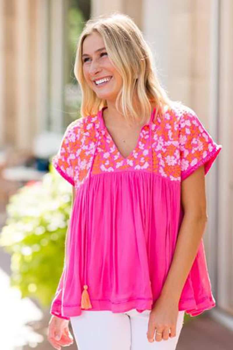 J.Marie Laynie Top in Pink | Cotton Island Women's Clothing Boutique