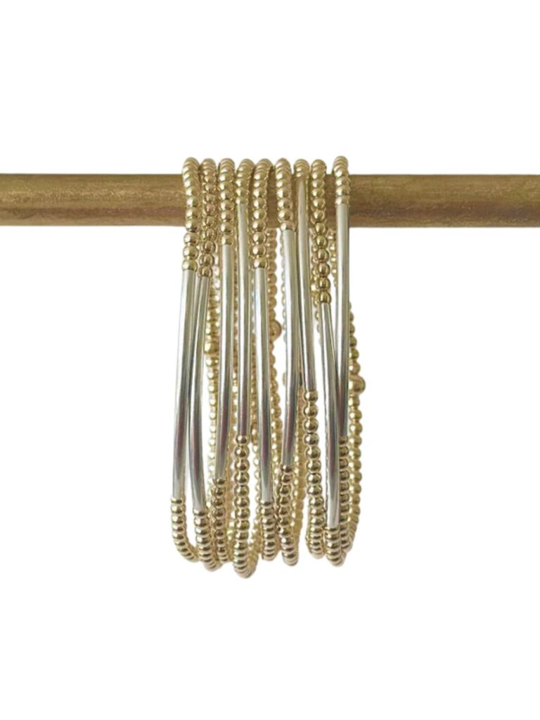 jeny baker bella bar bracelet in gold/silver bar