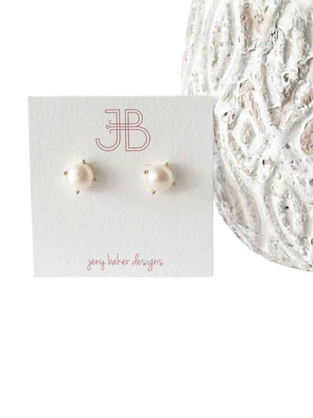 jeny baker classic pearl studs