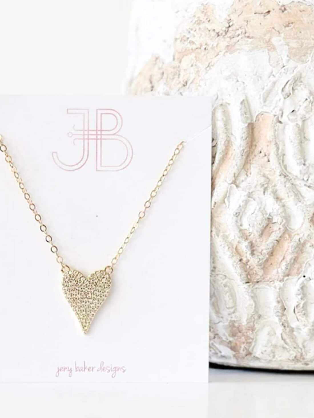 jeny baker designs broadway medium heart necklace