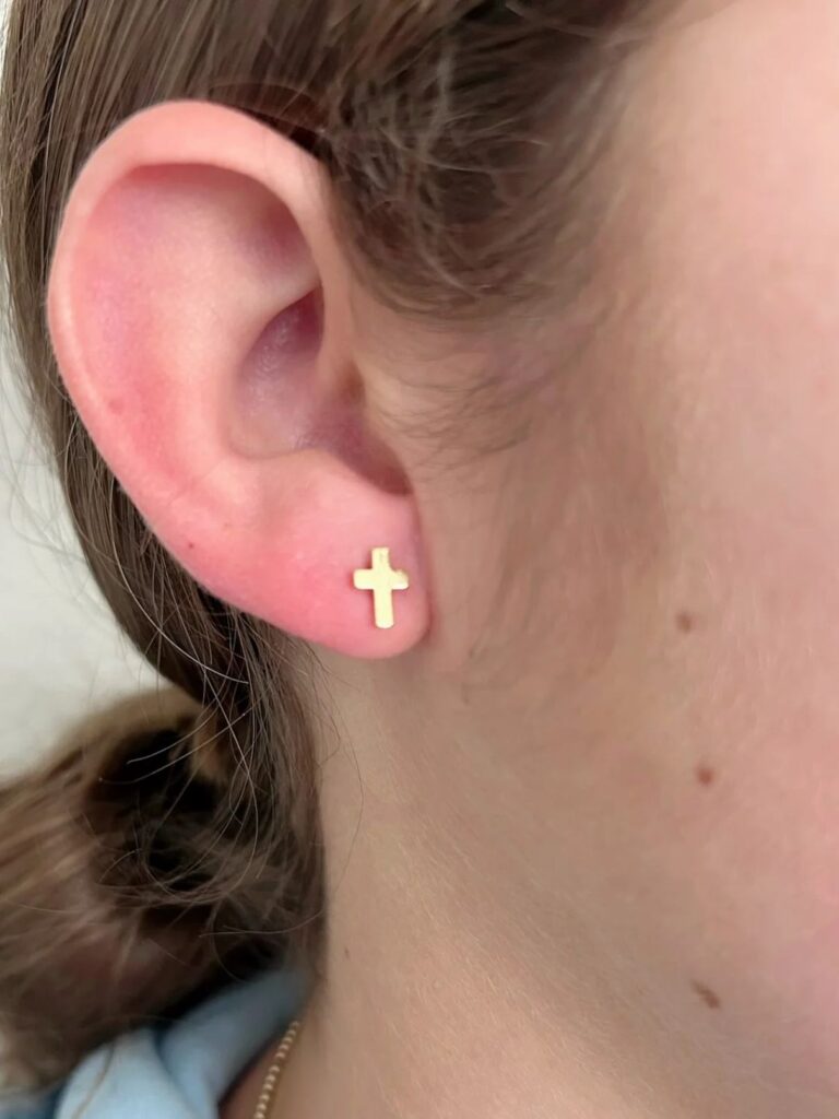 jeny baker designs golden cross studs