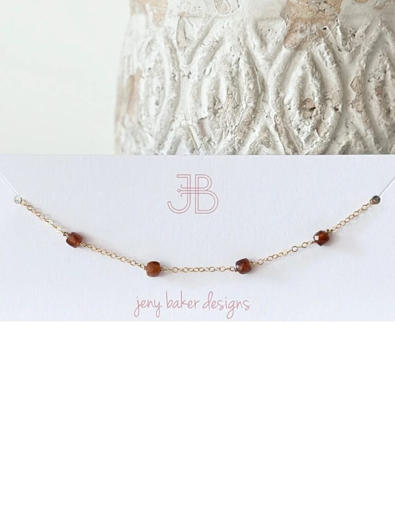 jeny baker designs maddy necklace in orange