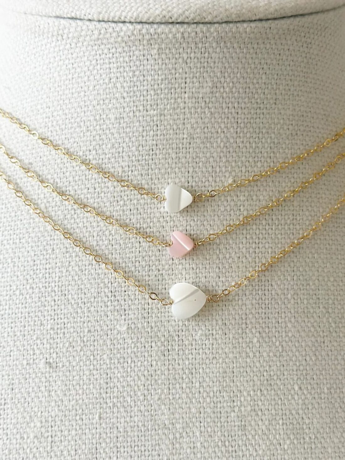 jeny baker large sweetheart necklace in white