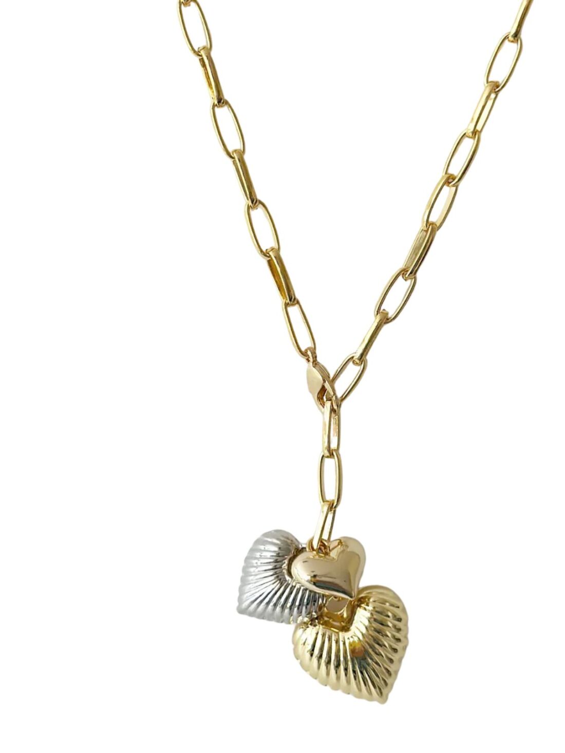 jeny baker puffy heart mix necklace