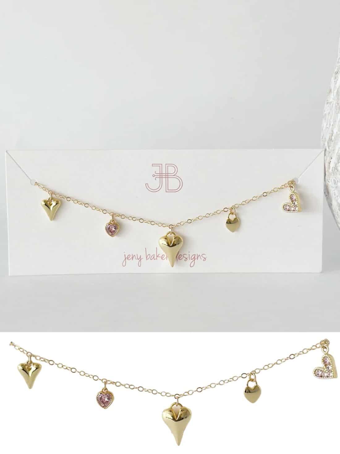 jeny baker sweet pink charm necklace