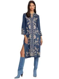 johnny was allison western trim henley dress