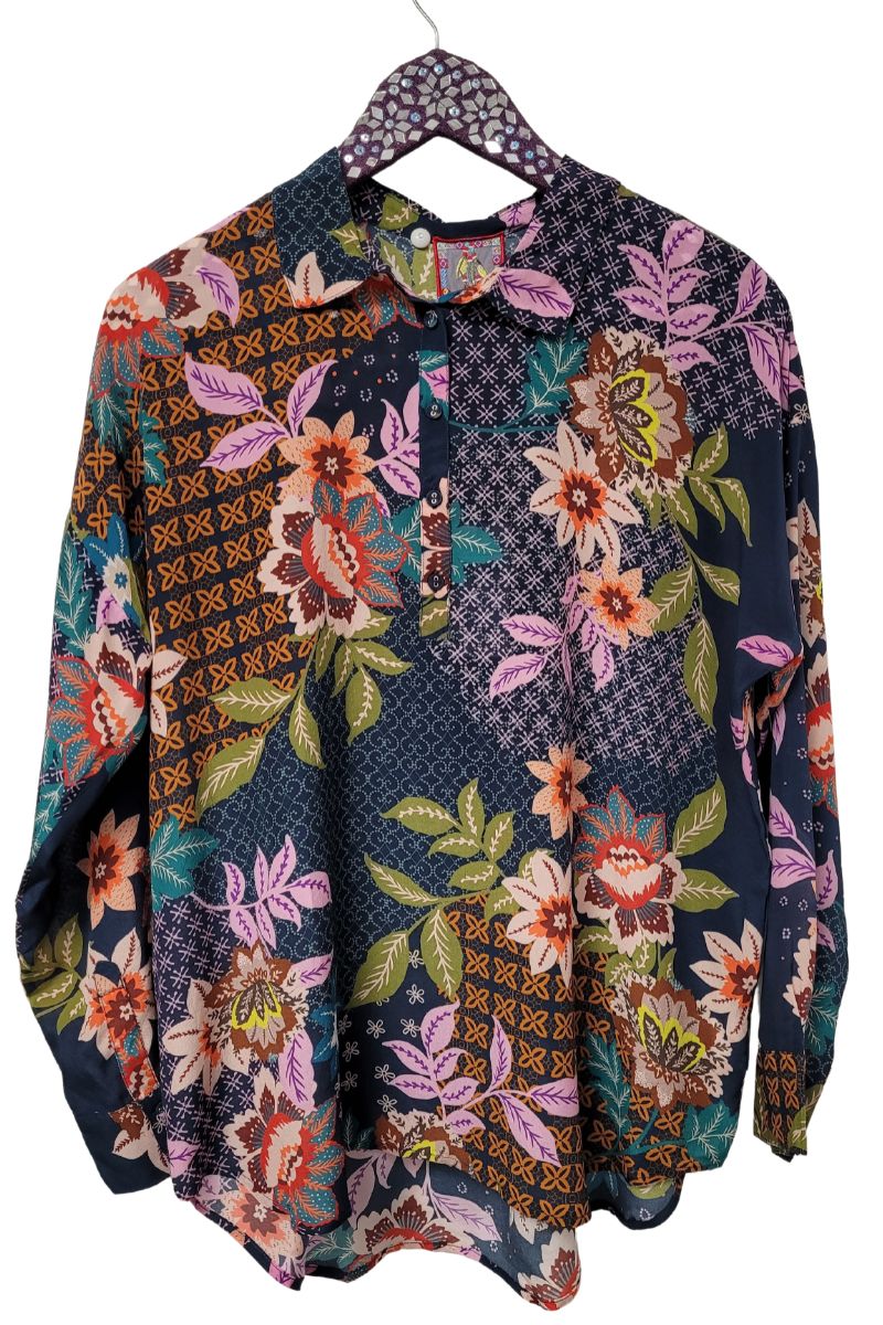 Johnny Was Delfino Lotus Blouse in Multi | Cotton Island Women's ...