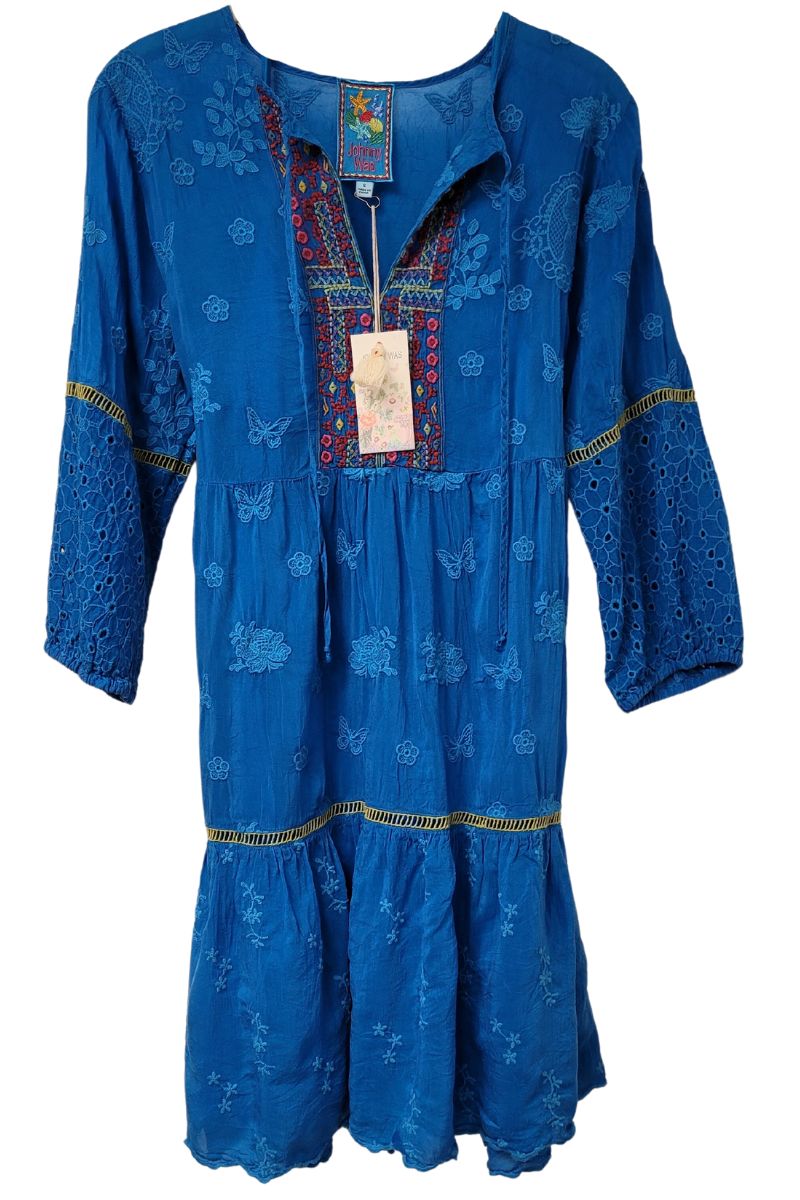 Johnny Was Meow Tunic Dress in Mykonos Blue | Cotton Island Women's ...