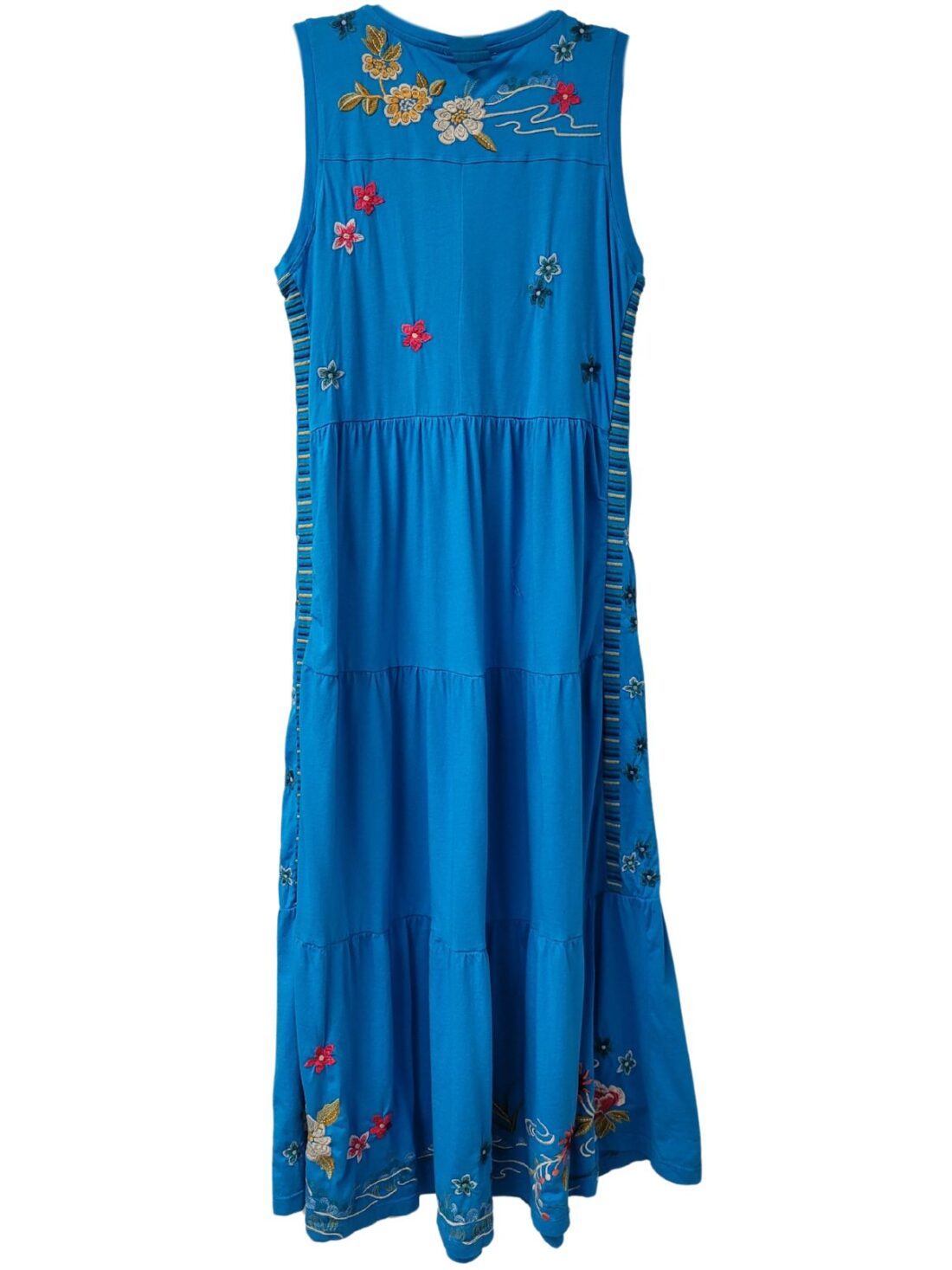 johnny was tiered maxi tank dress in blue lagoon