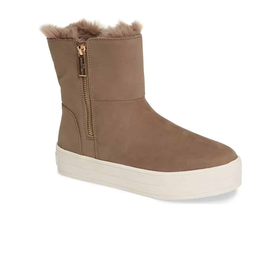 J/Slides Henley Faux Fur Lined Bootie in Taupe | Cotton Island Women's ...