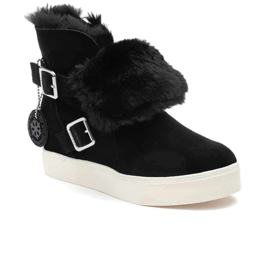 J/Slides Wells Hidden Wedge Bootie in Black Suede | Cotton Island Women ...