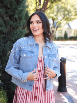 karlie denim pearl jacket