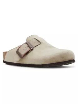 madden girl prim mule in taupe suede