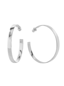 melinda maria atlas 2" silver hoops