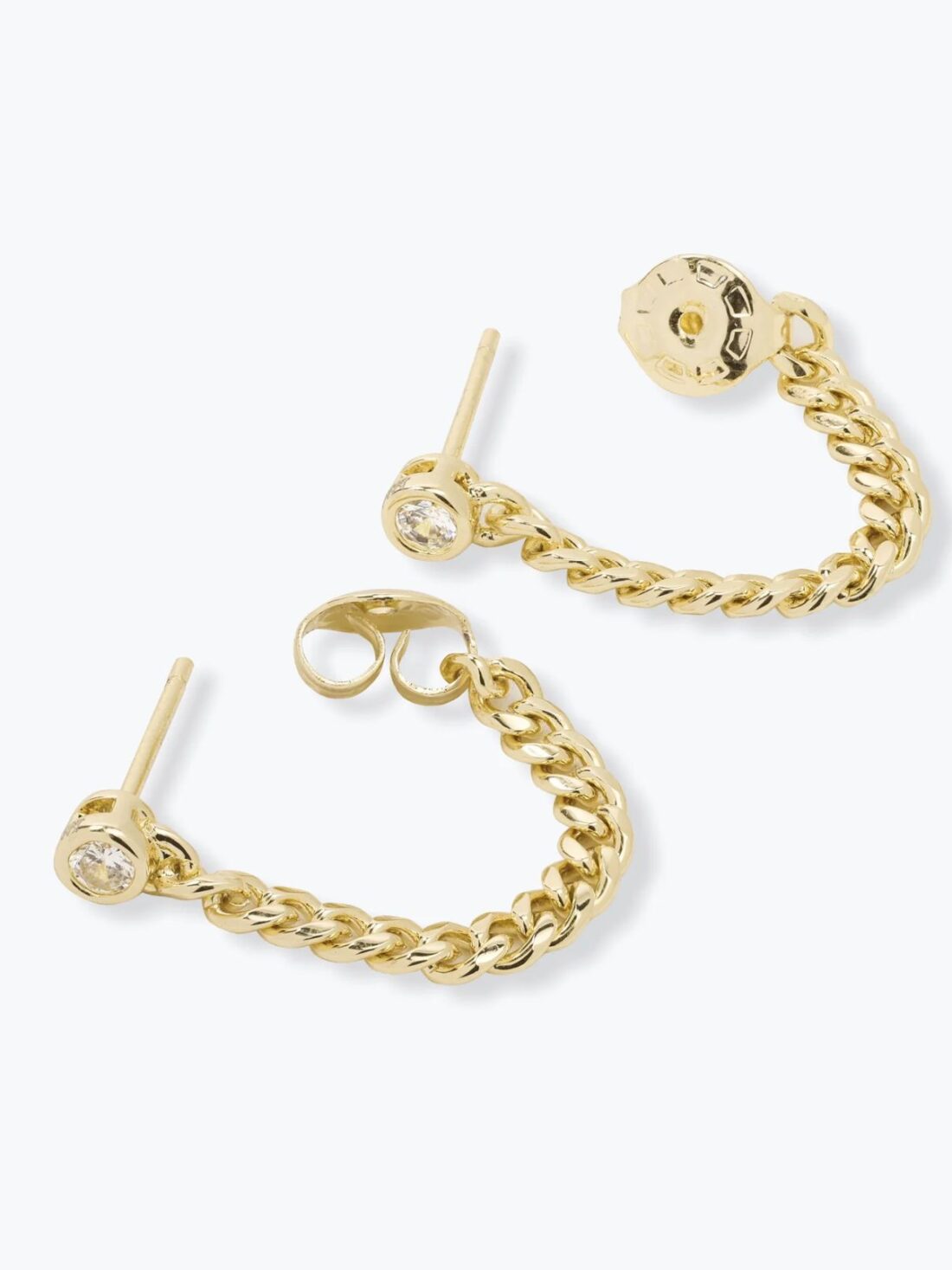 melinda maria baby julian chain hoops in gold