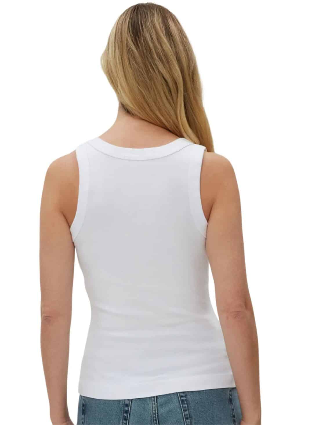 michael stars 100% cotton maya vneck tank in white