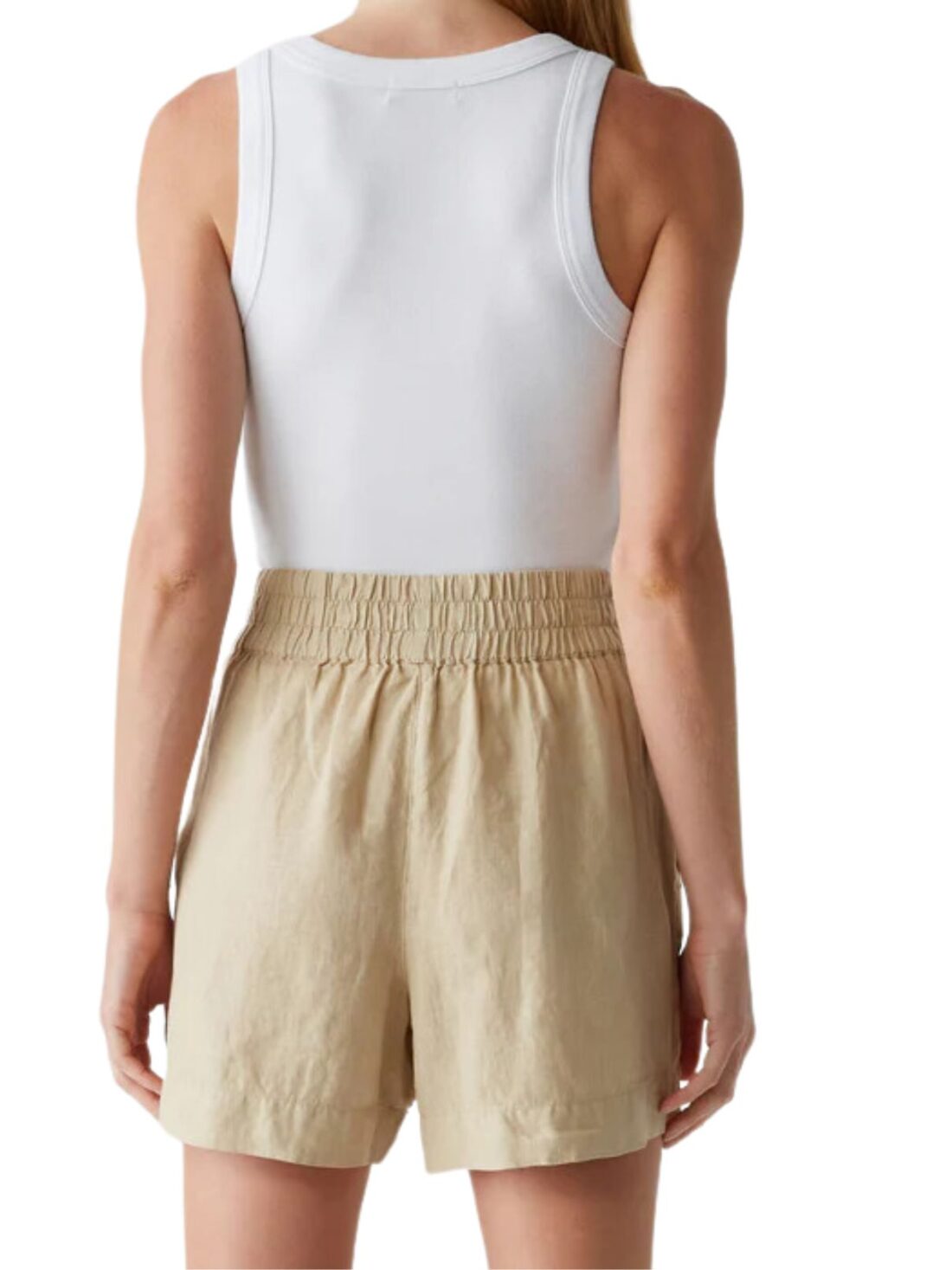 michael stars mavis linen pockets short in natural