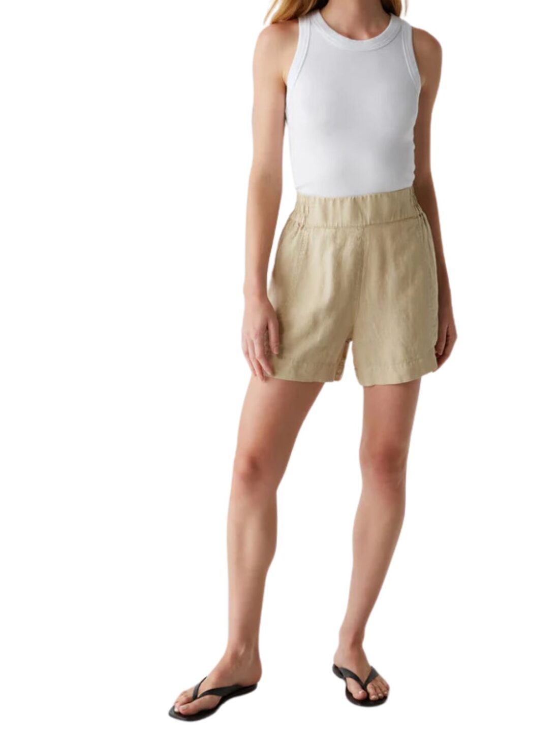 michael stars mavis linen pockets short in natural