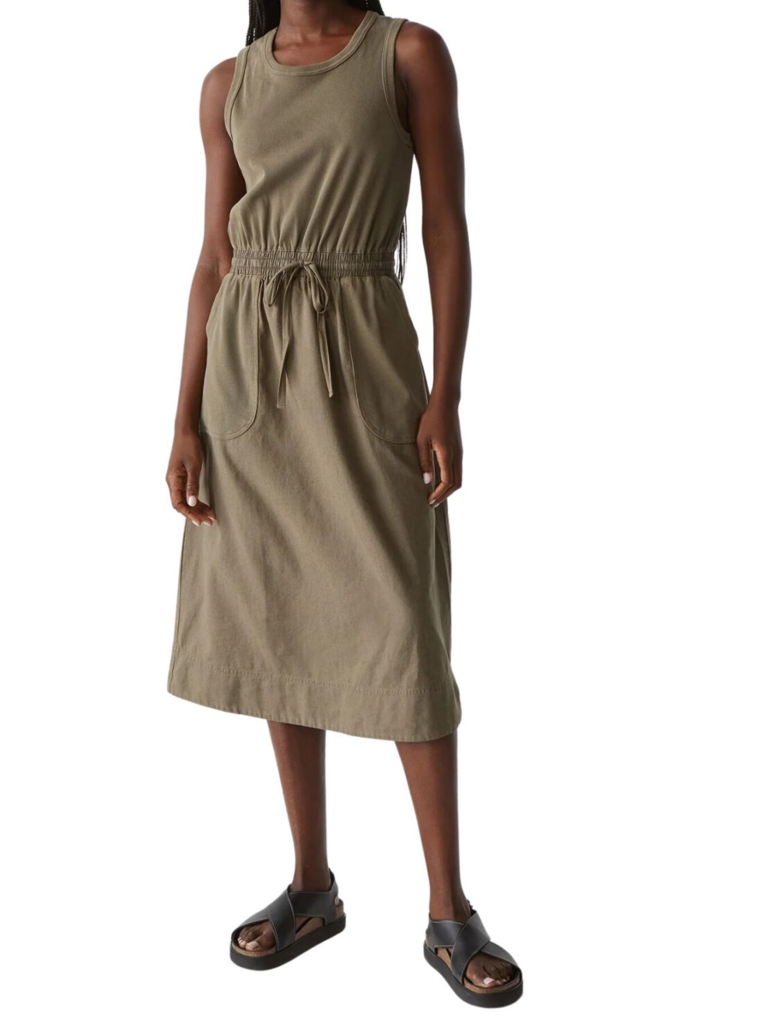 michael stars wilhelmina mixed midi dress in camo