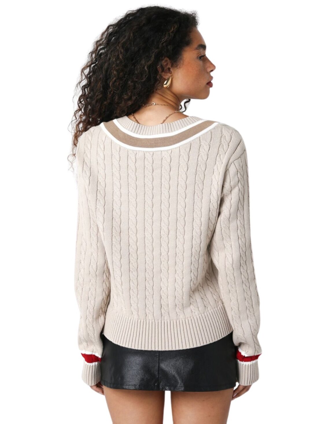 olivaceous v neck sweater in khaki/taupe