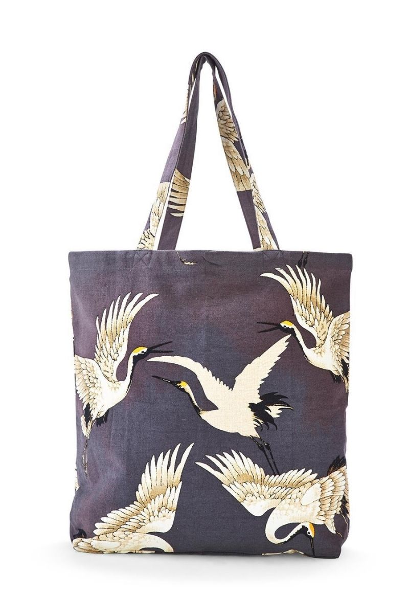 One Hundred Stars Cotton Canvas Tote in Charcoal Heron | Cotton Island ...