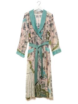 one hundred stars paris map robe in turquoise/pink