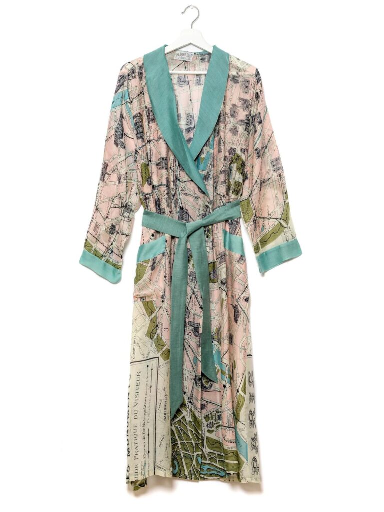 one hundred stars paris map robe in turquoise/pink