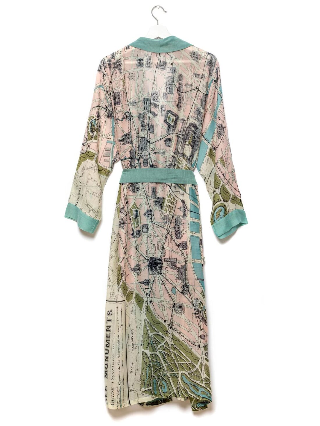 one hundred stars paris map robe in turquoise/pink