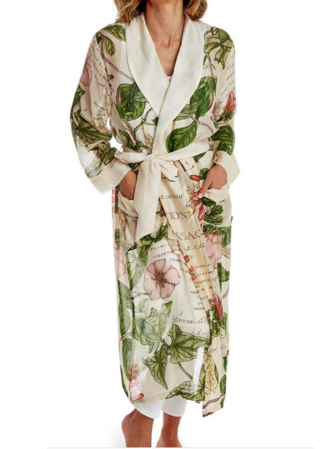 one hundres stars honeysuckle robe in green/pink