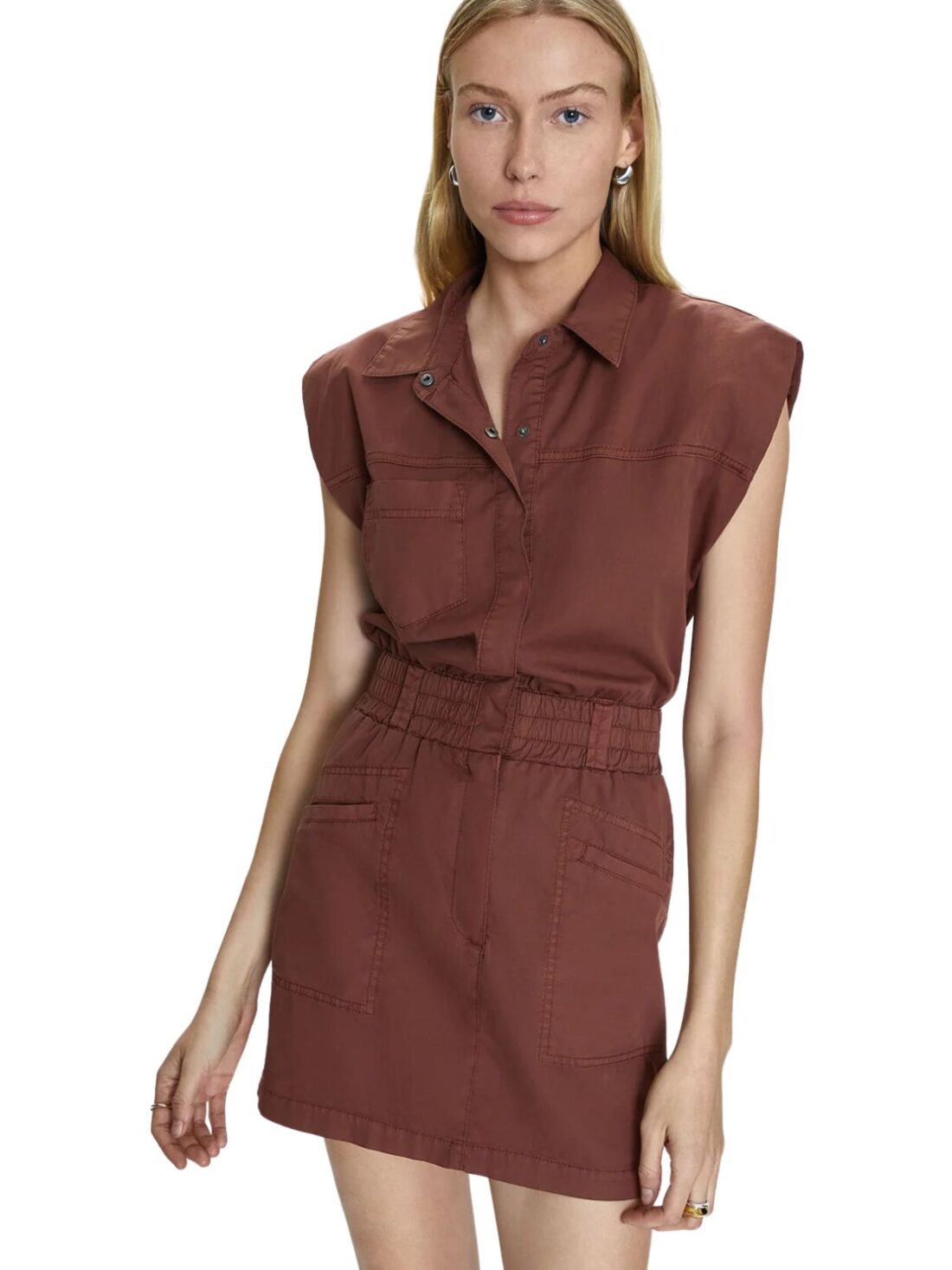 pistola rosie utility dress in praline