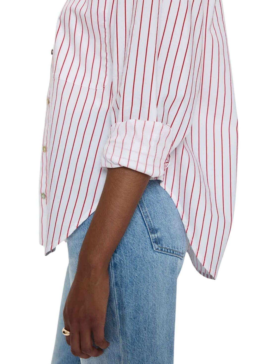 pistola samantha stripe shirt in ruby