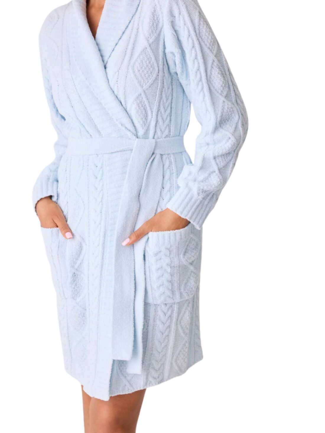 pj salvage cable crew robe in blue