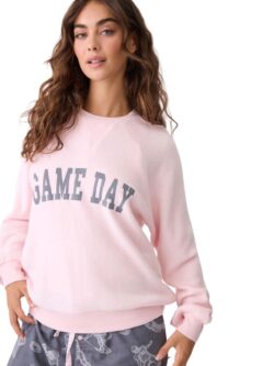 pj salvage game day l/s flannels in blush