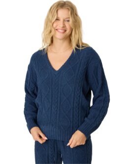 pj salvage l/s chenille sweater in midnight