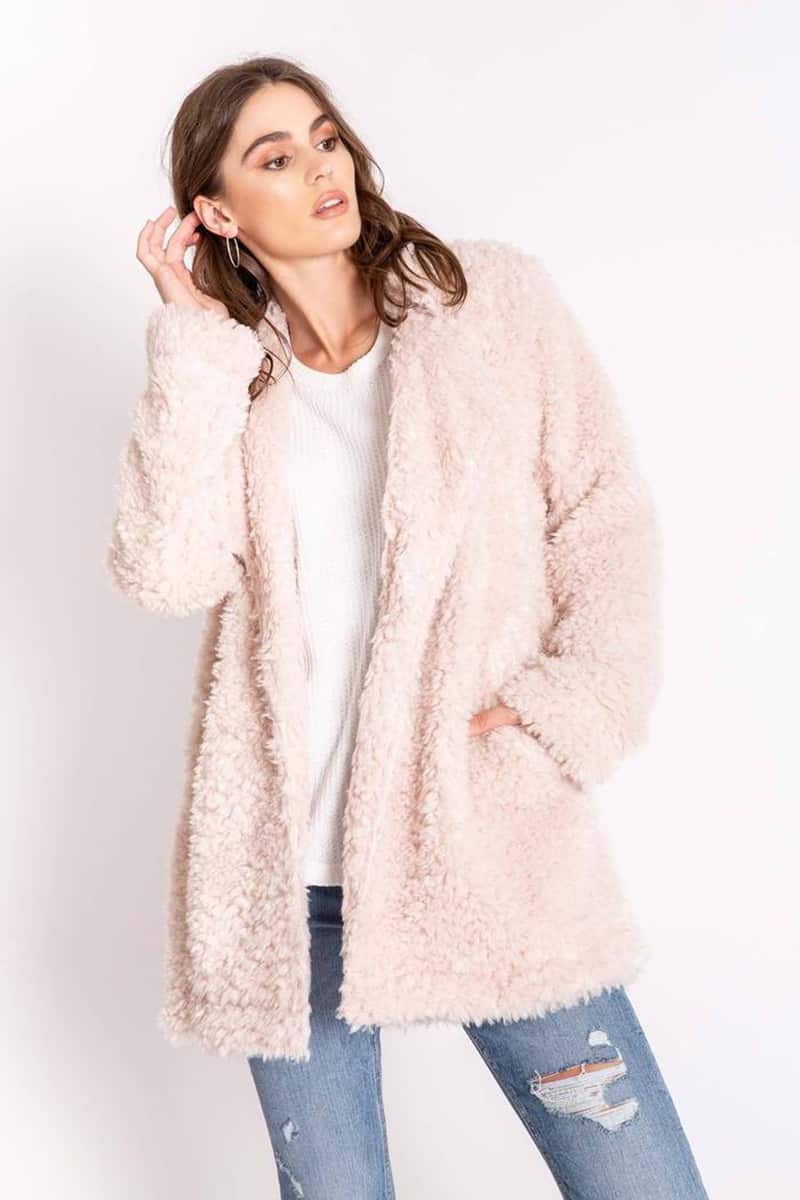 PJ Salvage Sherpa Jacket in Champagne • Cotton Island Women's Clothing ...