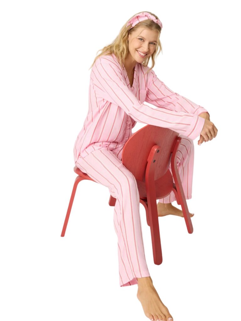 pj salvage stripe hype pj set in candy pink