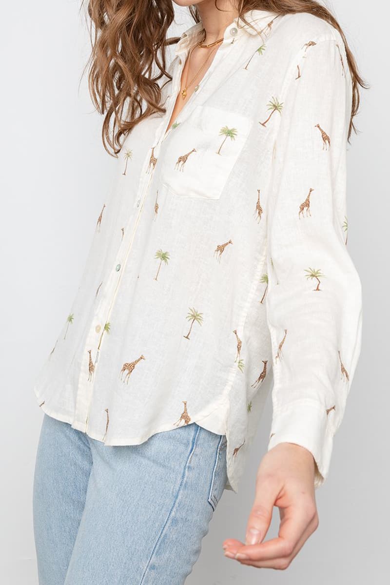 safari print blouse