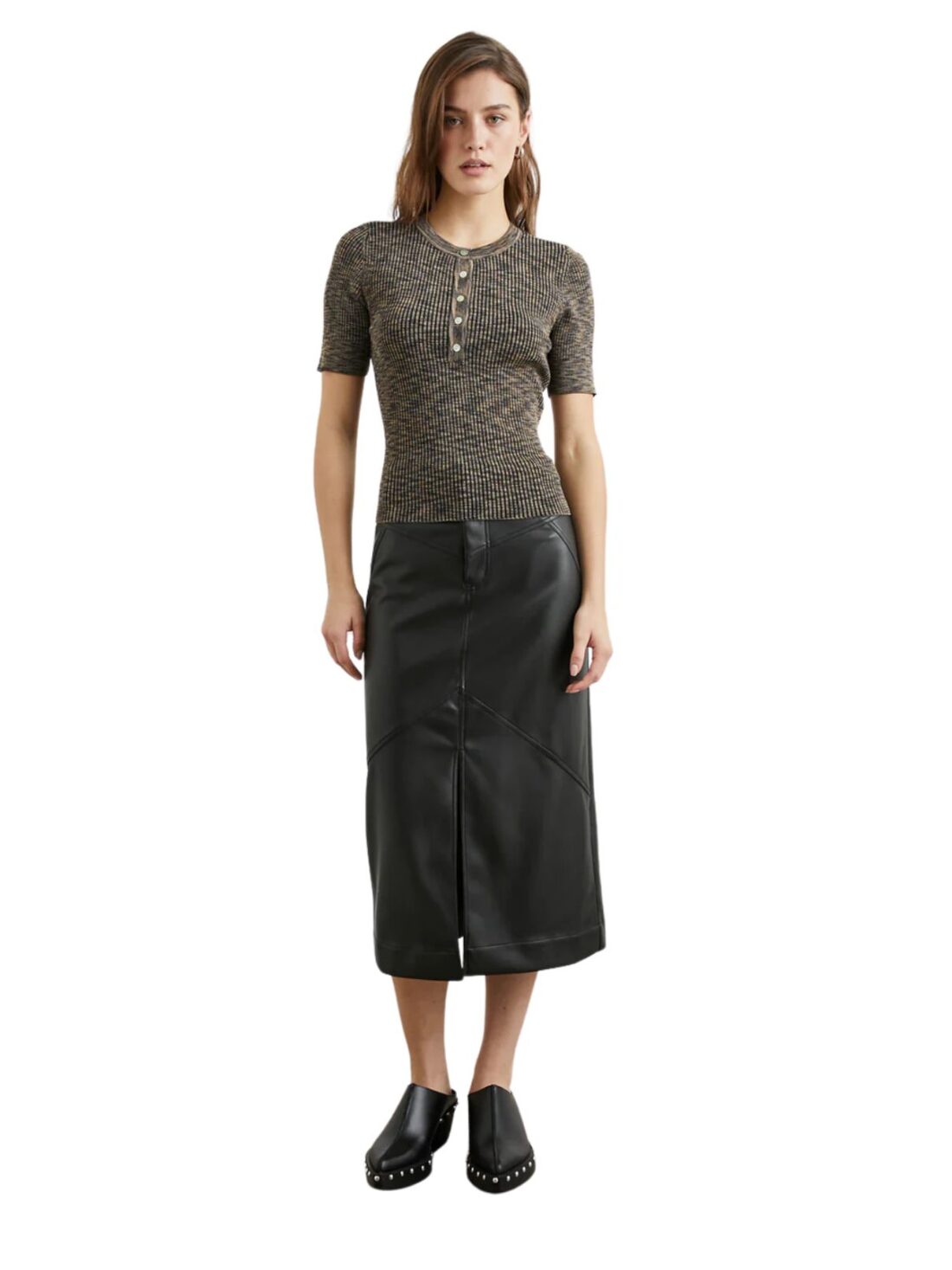 rails jennifer faux leather skirt in black