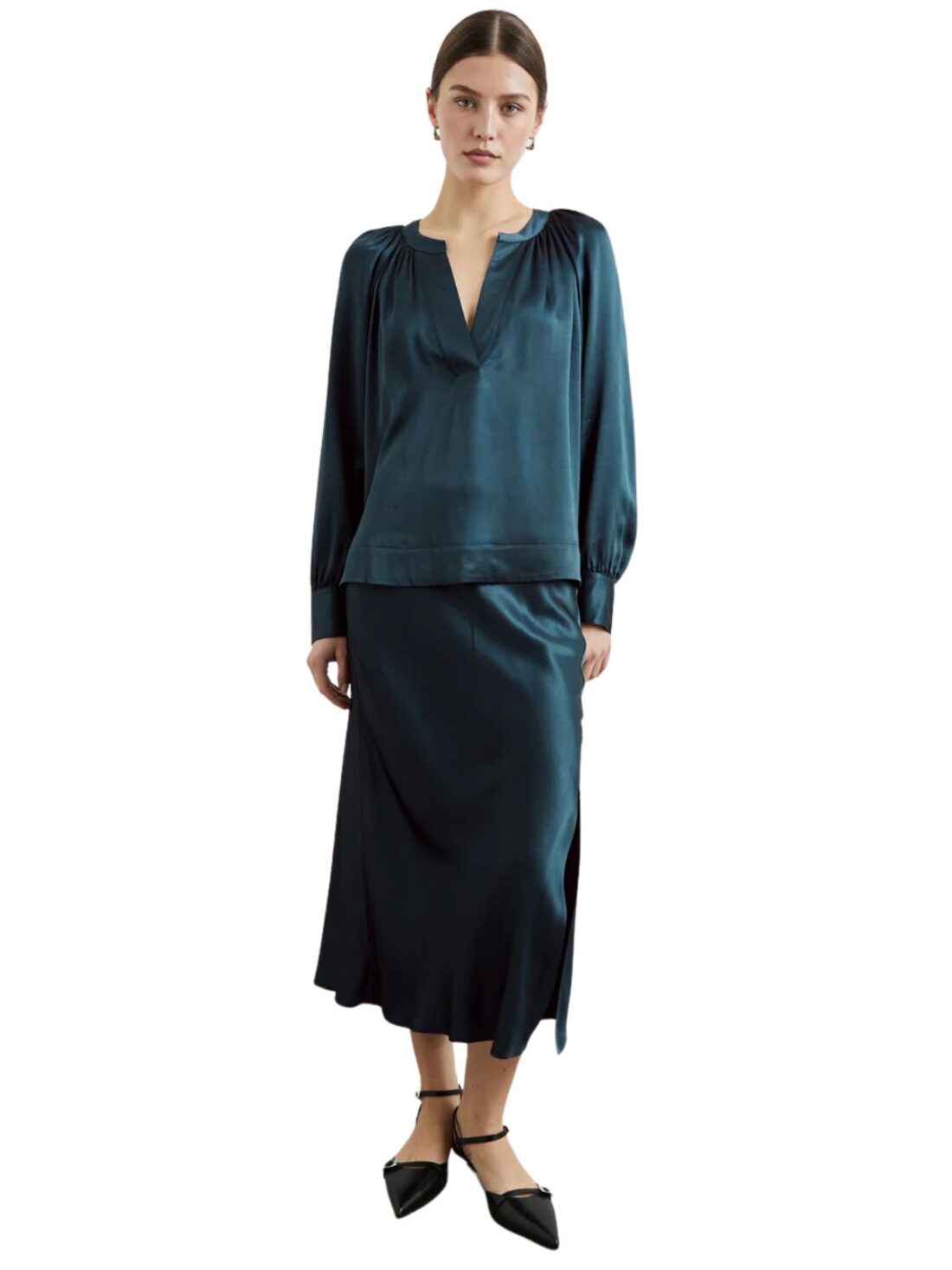 rails maya silk skirt in deep sea