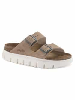 birkenstock arizona chunky suede sandal in warm sand