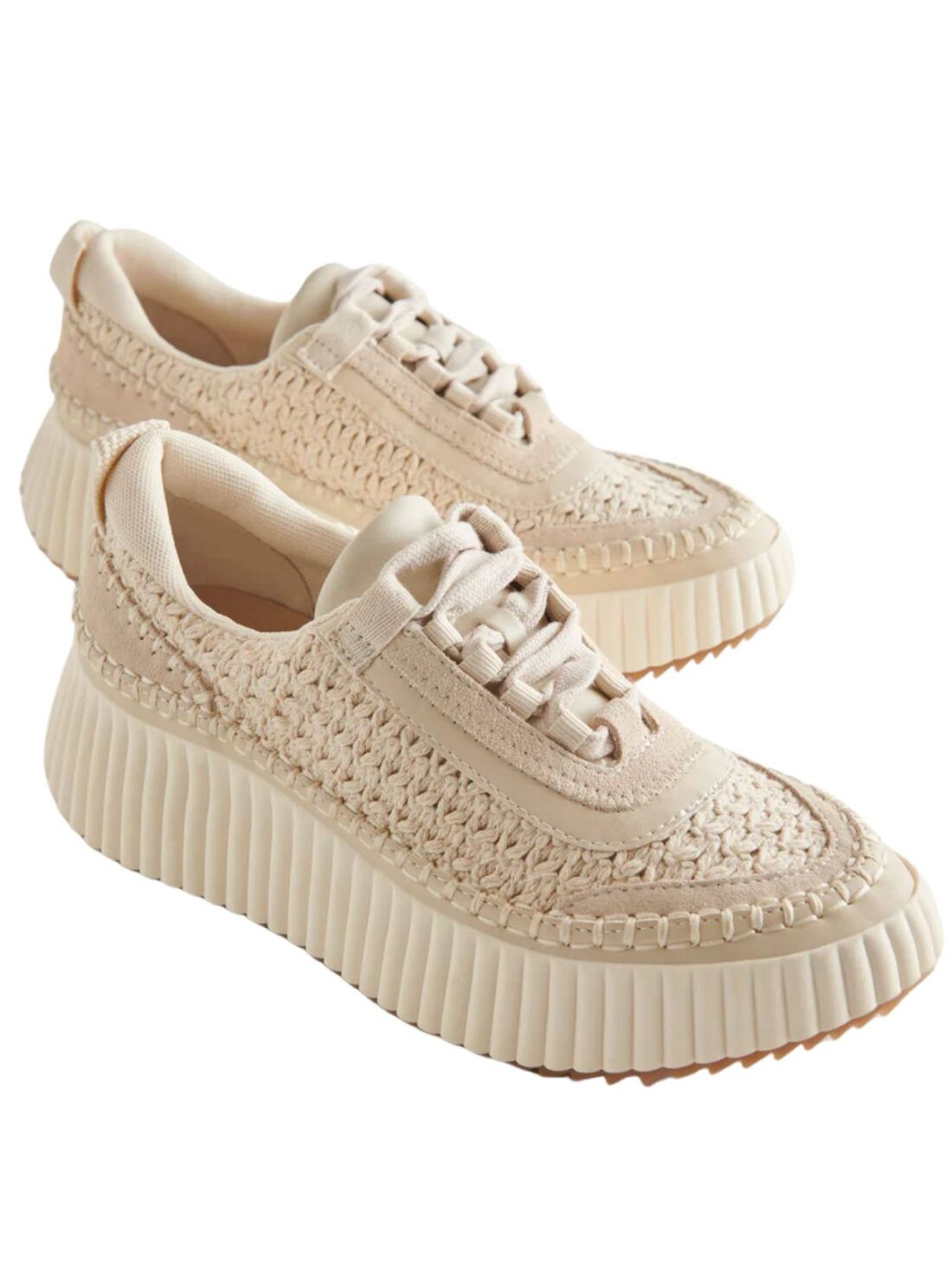 dolce vita dolen knit sneakers in sandstone