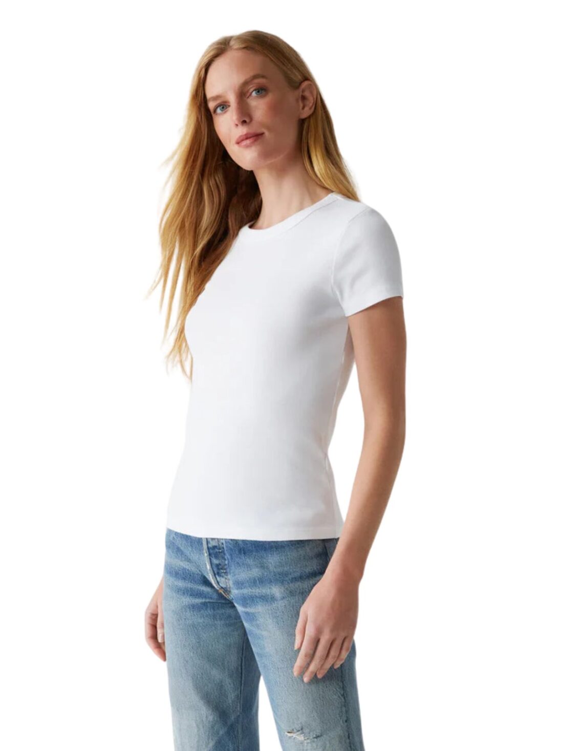 michael stars 100% cotton lexy tee in white