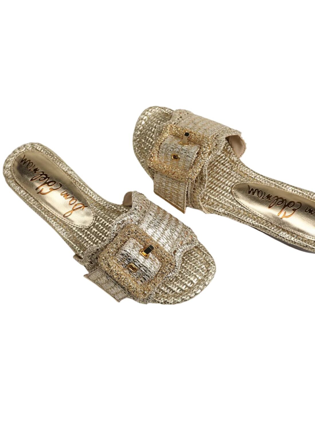 sam edelman bambi 6 slide gold raffia