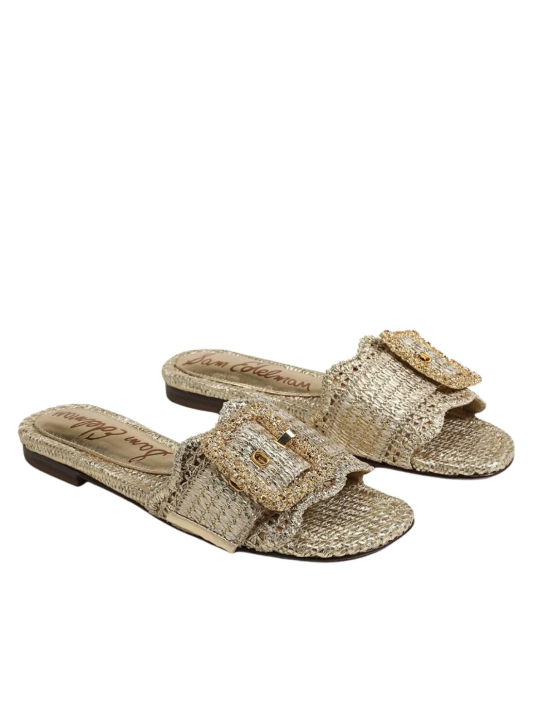 sam edelman bambi 6 slide gold raffia