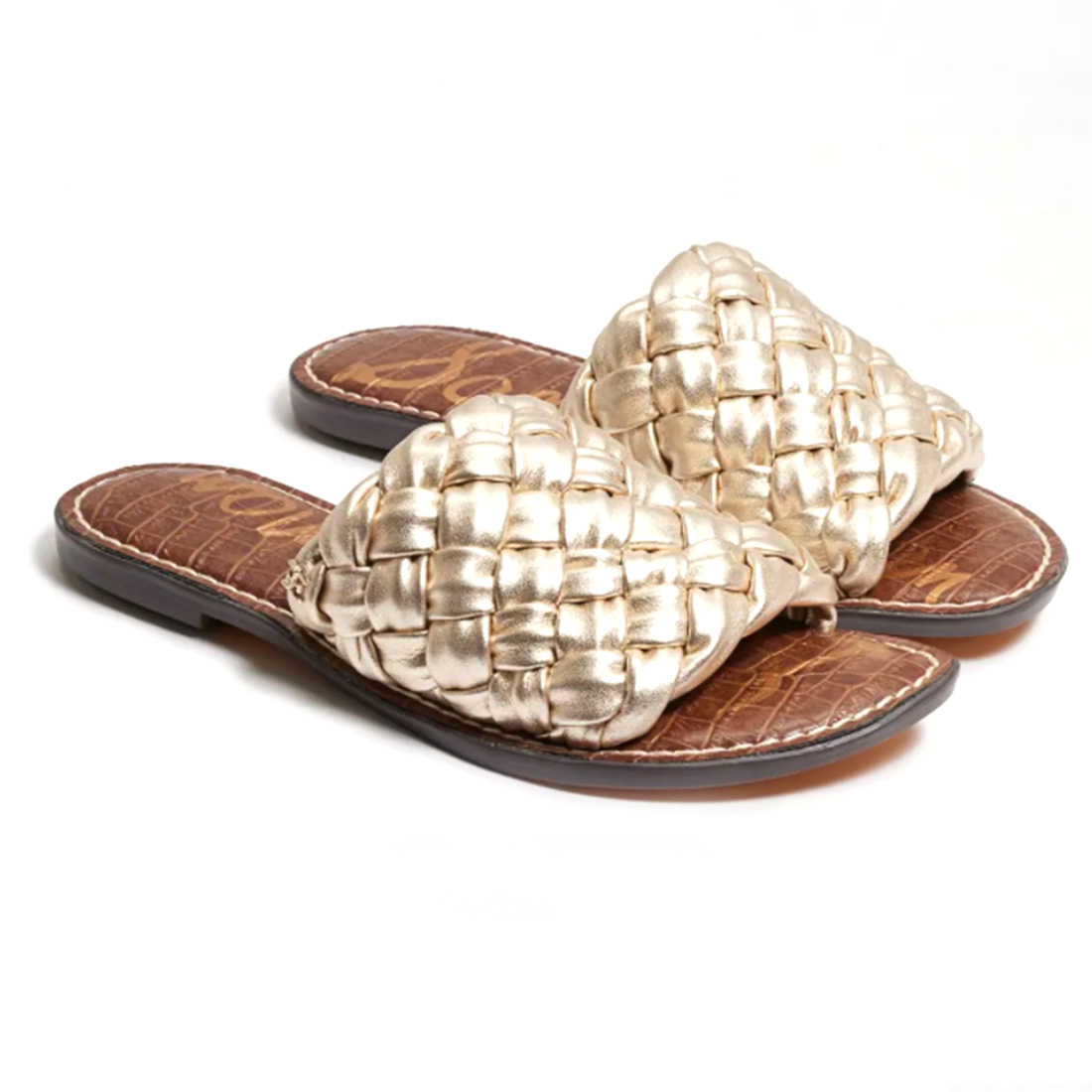 Sam Edelman Griffin Woven Sandal in Gold Leaf Jute Leather | Cotton ...