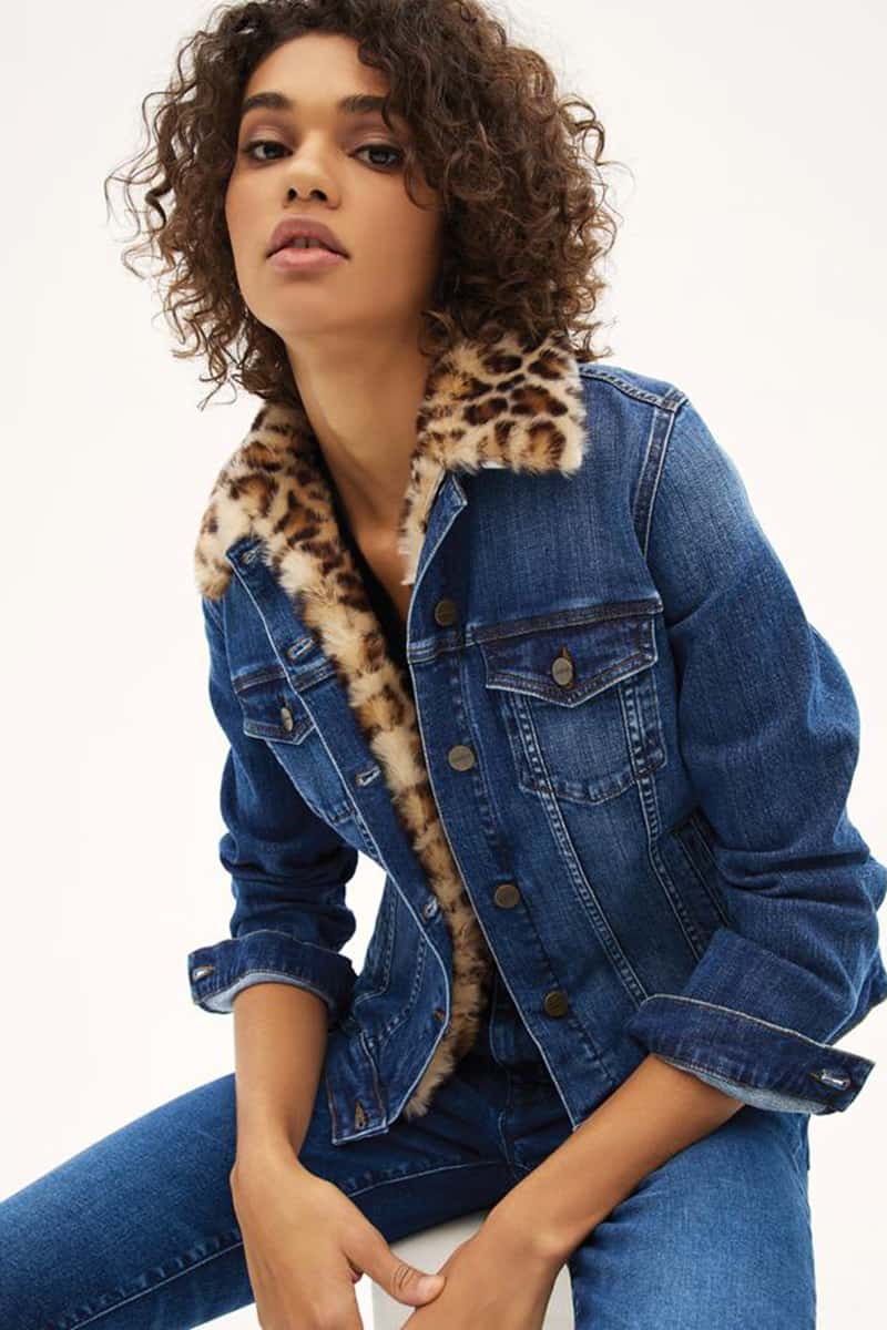 Sanctuary Kylie Faux Fur Leopard Denim Jacket | Cotton Island Women's ...