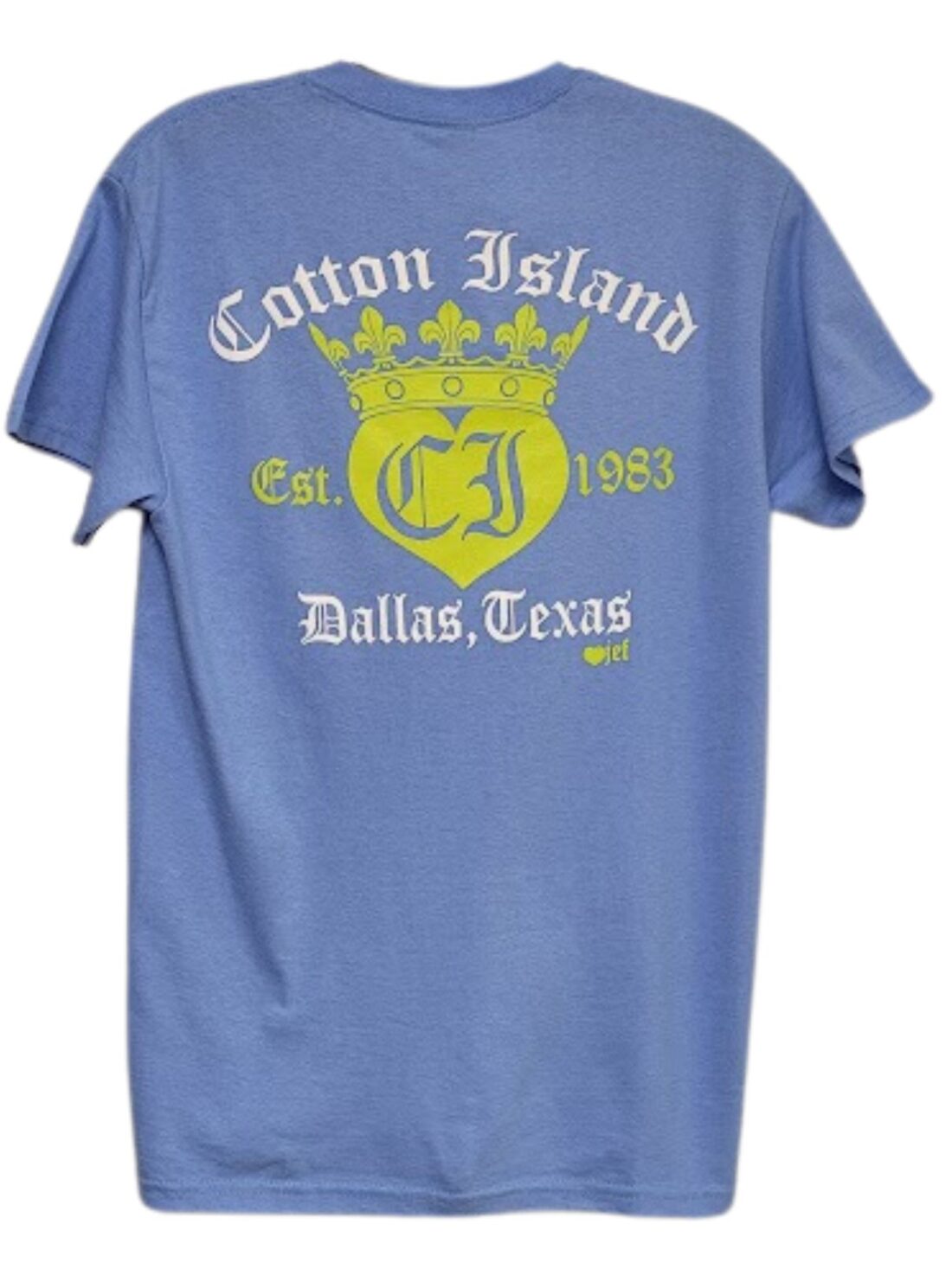 s/s carolina blue tee with highlighter/white