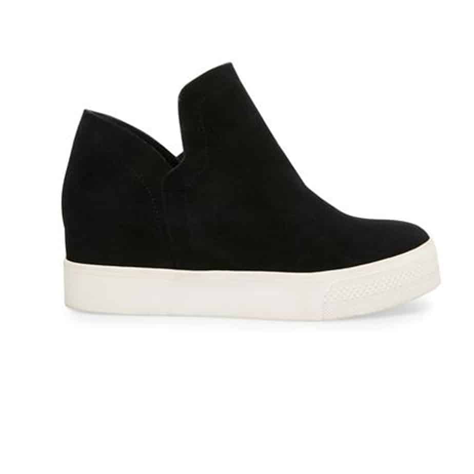 steve madden wedge black suede