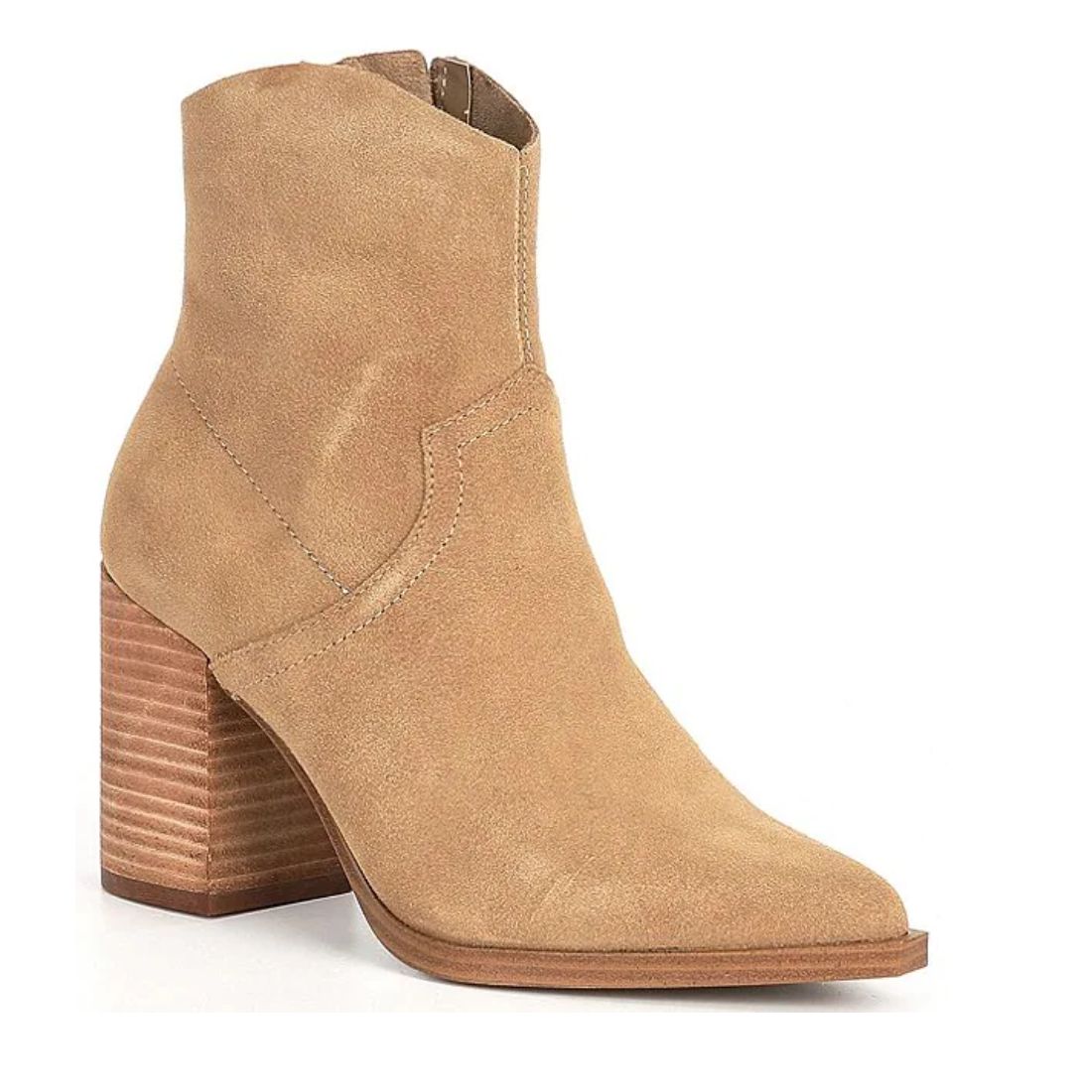 Steve Madden Cate Western Boots in Sand Suede Leather | Cotton Island ...