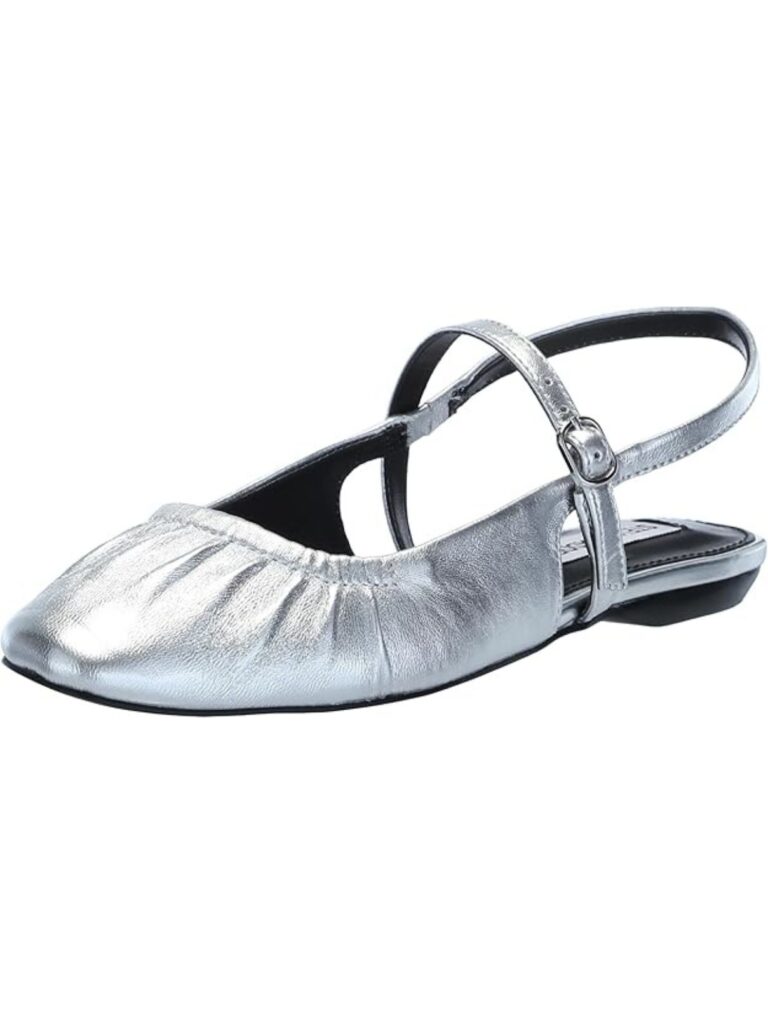 steve madden giselle ballet flat in silver